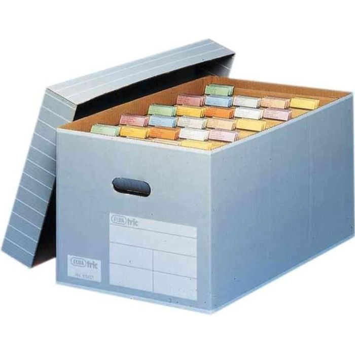 Boîte à archives A4 blanche-bleue avec tiroir - Lot de 10