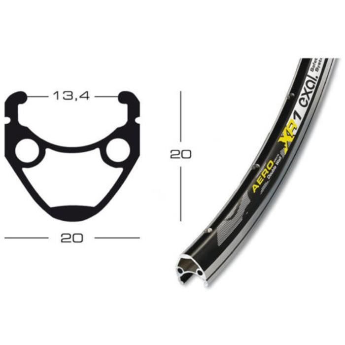 Ruota Anteriore 13-622 (700c) Per Bici – Cerchio Exal XR-1 Con Mozzo Shimano Tiagra 8/9v, 32 Fori, Raggi Inox, Nero