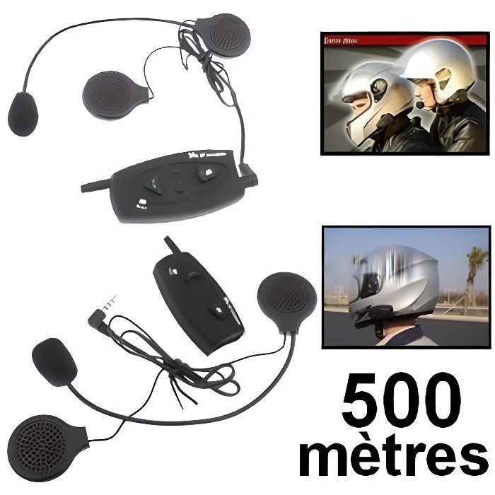 Casque avec micro Bluetooth pour casque ski et moto (légal), GPS /  Intercoms pour moto