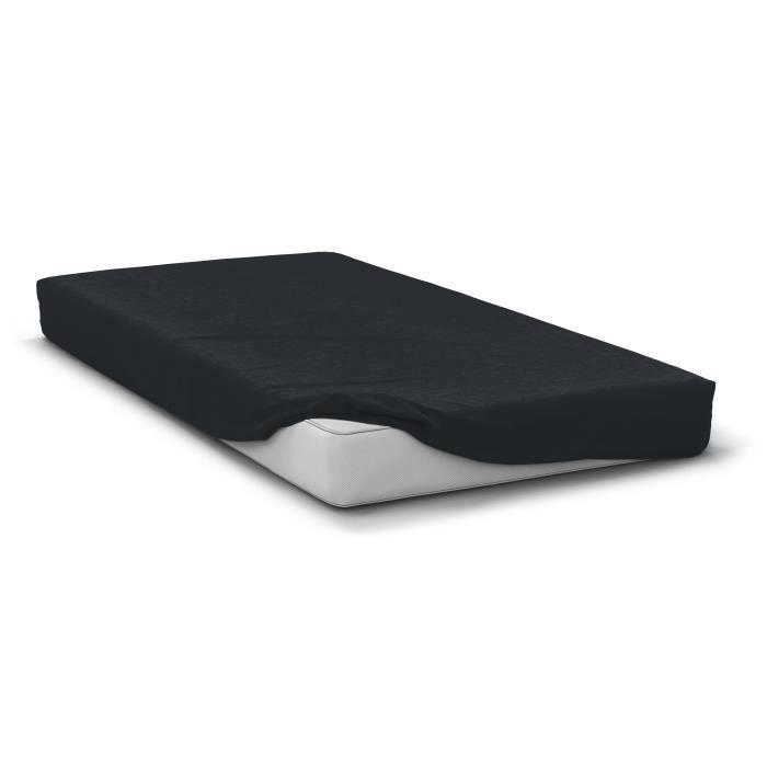 Drap housse - HOME LINGE PASSION - HP72108 - Microfibre 82 g - 90 x 190 cm - Bonnet 30 cm - Noir Drap housse - HOME LINGE PASSION - HP72108 - Microfibre 82 g - 90 x 190 cm - Bonnet 30 cm - Noir