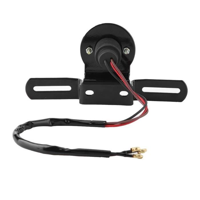 Feu Arrière Moto Rond LED - Style Rétro, étanche, En Métal Pour Customisation (noir)