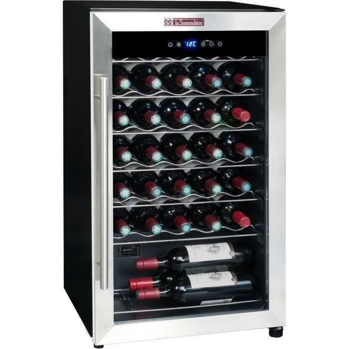 LA SOMMELIERE LS34A - Cave à vin de Service - 34 bouteilles - Pose libre Porte Vitrée - L 48 x H 83.8 cm