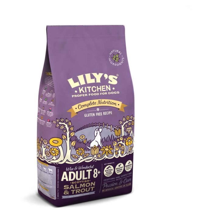 Lily's Kitchen - Croquettes Sans Gluten Au Saumon Et À La Truite D’Écosse, Pour Chiens Adultes De 8 Ans Et Plus - 7Kg