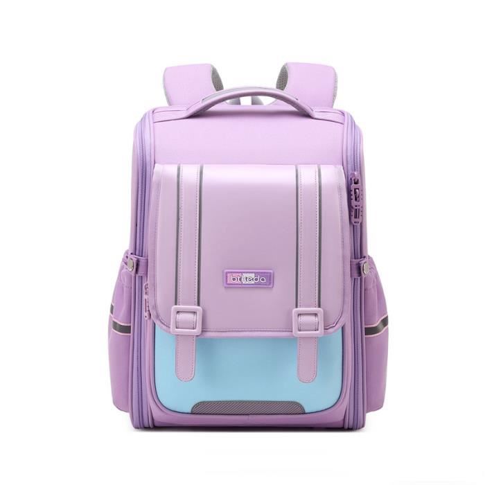 2 en 1 Cartable a roulette scolaire garcon fille college Cartable garcon primaire sac roulettes ecole enfant Violet A28