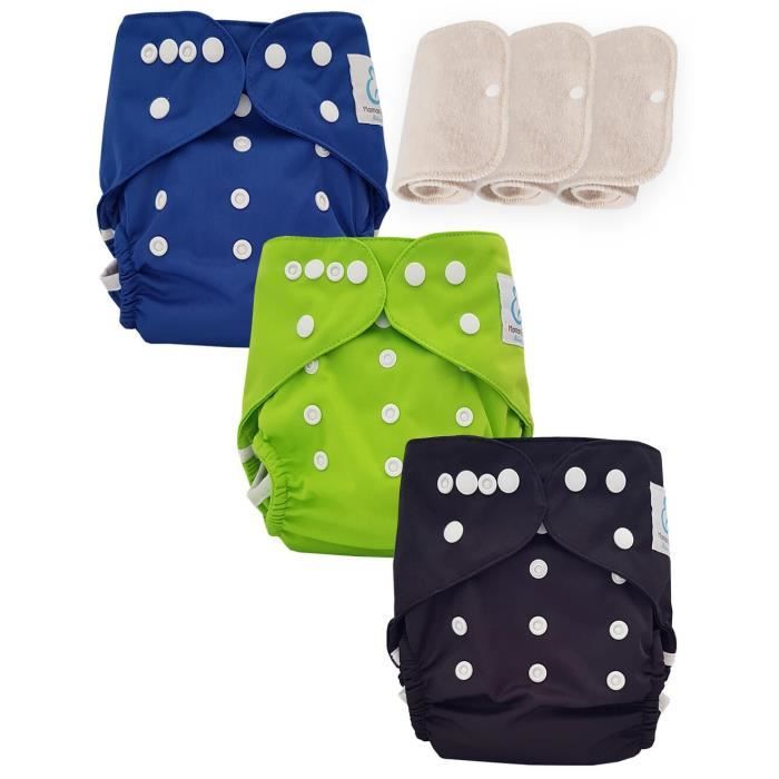 Lot 3 Couches Lavables Tout En deux TE2 Évolutives Sensitive Shade