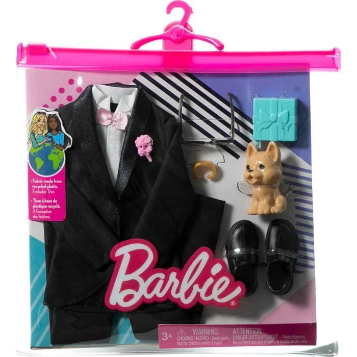 Habit Barbie - Tenue Ken : Pantacourt Noir Et Chemise - Vetement Poupee et  Mini-Poupee - Cdiscount Jeux - Jouets
