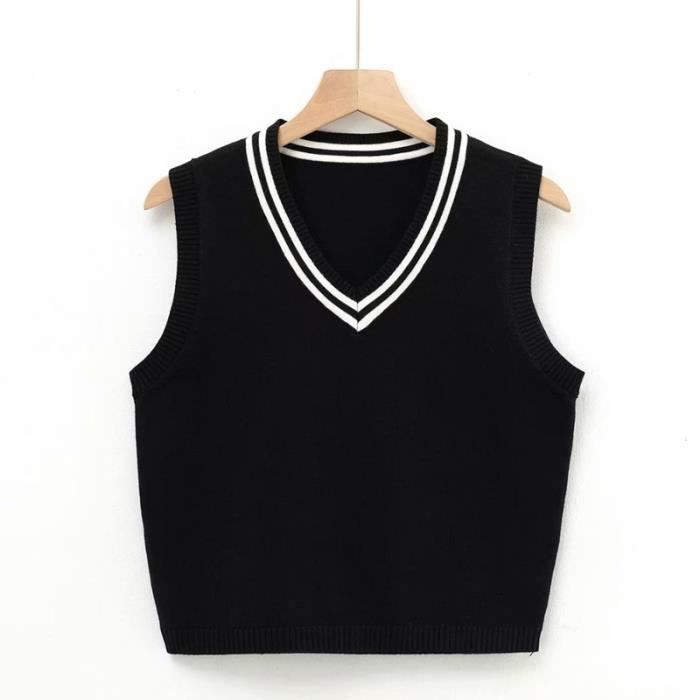 D bardeur sexy pour femme pull vintage gilet tricot top court