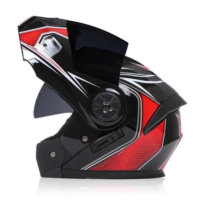 Casque Moto Modulaire ORZ – Double Visière, Vision Nocturne, Homologué DOT, Noir Mat