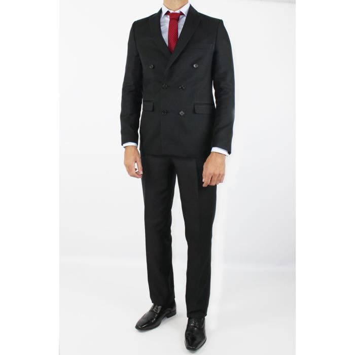 Costume croisé noir homme Clearance