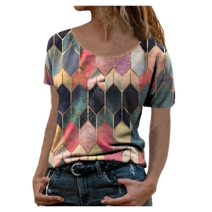 Haut Femme CACHE - Col Embelli Paysan - Imprimé Serpent Noir/or - Taille X-Petit