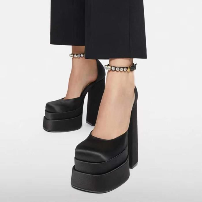 Escarpins Femme Mode Talons hauts talon pais d t 14cm noir