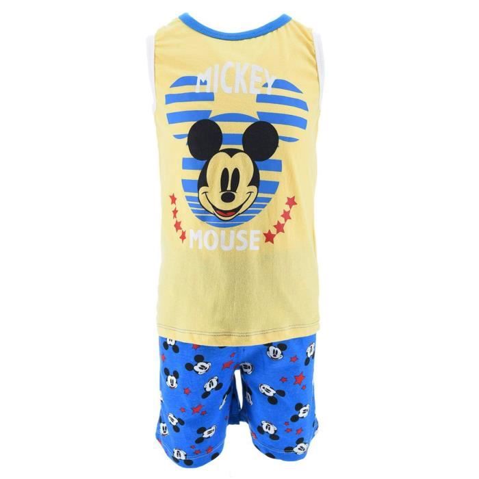 Pyjama Debardeur Garcon en Coton Disney Mickey Jaune Jaune Cdiscount Pret a Porter