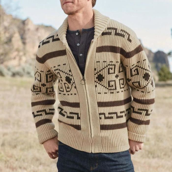 Cardigan homme Vintage mode en tricot fermeture eclair Gris Tammy KJEHOME Marron Cdiscount Pret a Porter