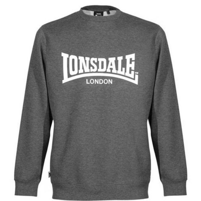 Sweat Polaire Homme - Lonsdale - Gris - Manches Longues - Doux et Robuste