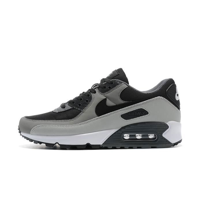 Baskets Nike Air Max 90 Homme Chaussures de Entrainment Gris Noir