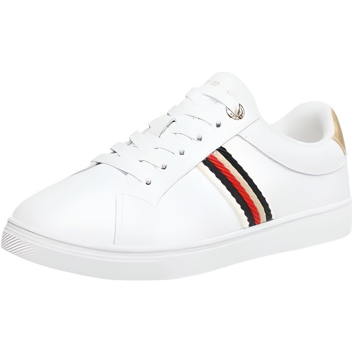 Baskets femme Tommy Hilfiger Ref 59098 YBS Blanc Blanc Cdiscount