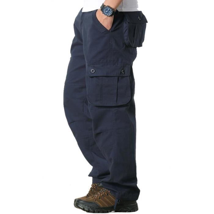 Pantalon Cargo Militaire Homme Léger En Coton - Poches Latérales, Style Casual