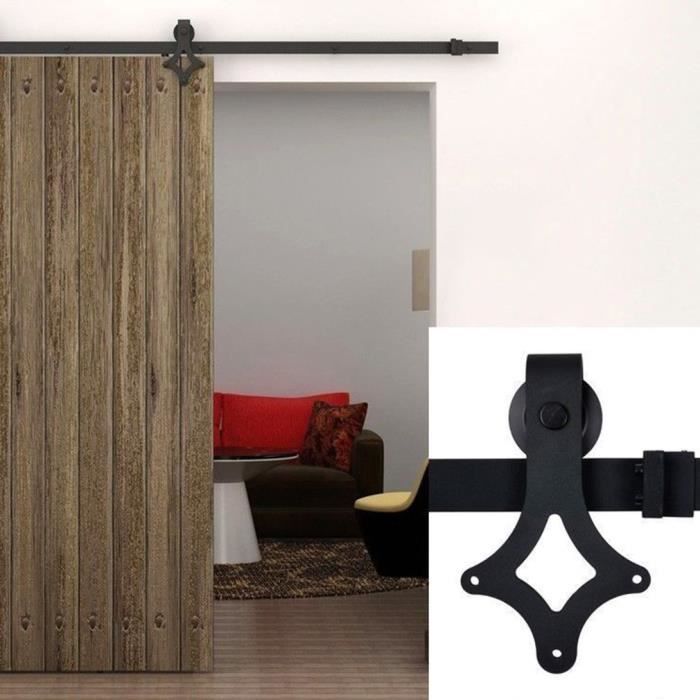 Kit De Porte Coulissante Porte Grange Coulissante Quincailleri Style Classique Kit De Rail Pour Porte Rail Suspendu Porte Coulissant Cdiscount Bricolage