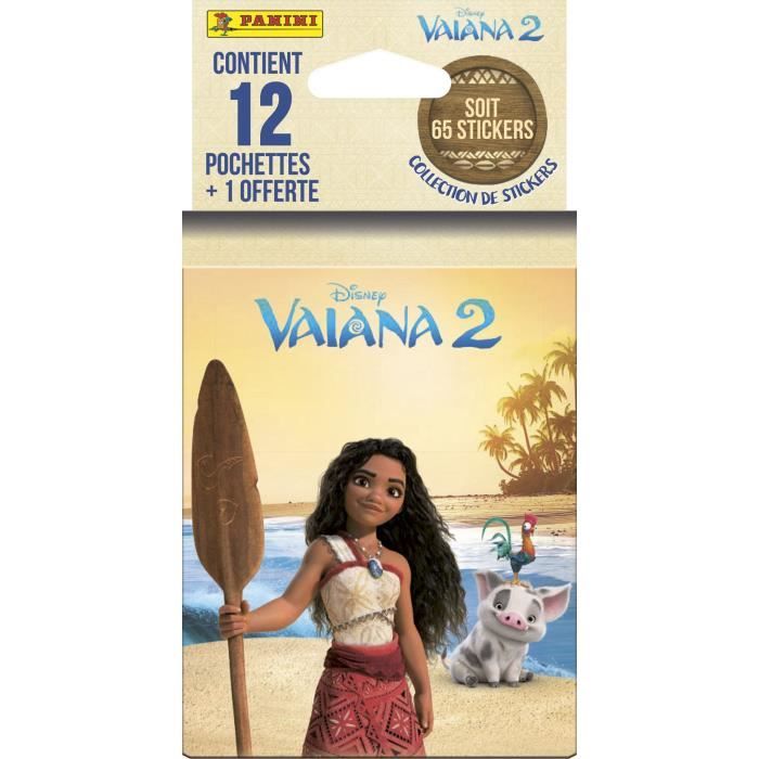 Blister PANINI Vaiana 2 12 pochettes 1 offerte 65 stickers