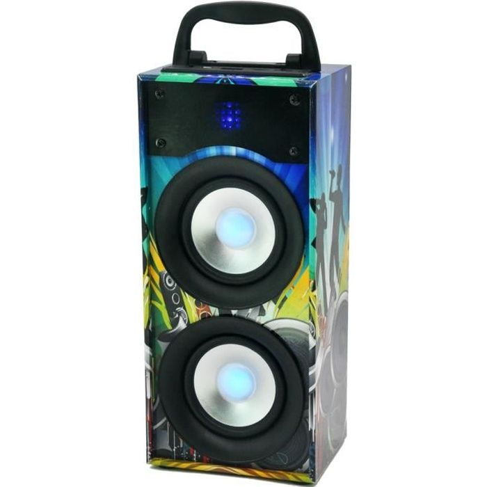 Pack KARAOKE-STAR2MKII Enfant - 2 Enceintes 2 Micros 1 Ampli Bluetooth USB SD 100W - Jeu Lumière Astro Rotatif LEDS RGB - Cadeau - TV Son Photo