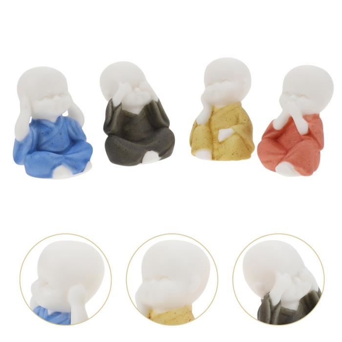 Mignon Moine Figurines Petite Statue Solaire, Sage Bouddha Créatif, Bureau Voiture Affichage