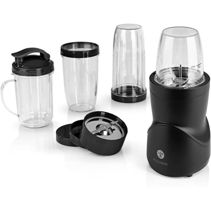 Tasses Rechange Mixeur Magic Bullet - Lot De 3 Avec Couvercles - 47cl - Compatible 250W