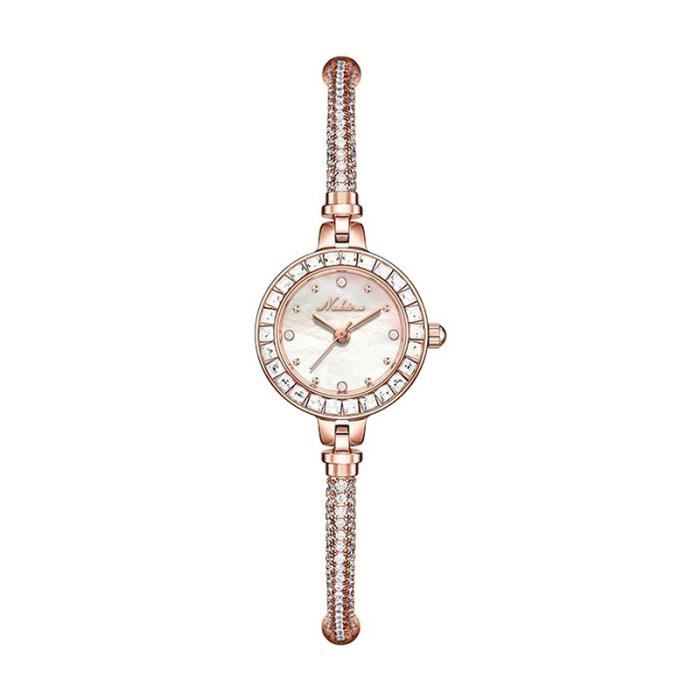 Montre Femme Sharp Vintage - Cadran Doré, Bracelet Acier, Look Rétro