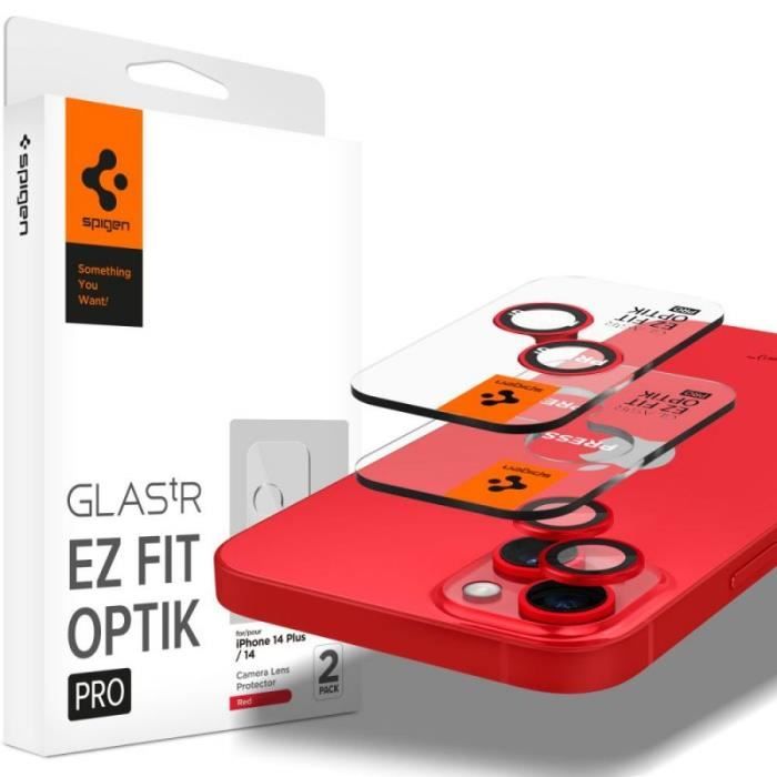 Spigen Optik.TR Camera Lens Protector - Verre de protection d-39objectif pour Apple iPhone 14 - iPhone 14 Plus (2 pcs)