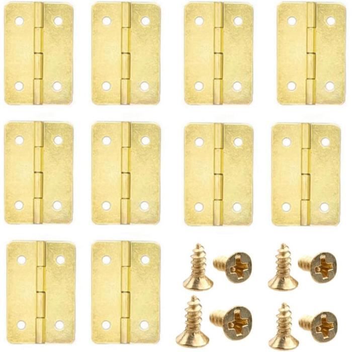 Lot de 6 Charniere Vintage en Bronze pour Porte Placard Charniere