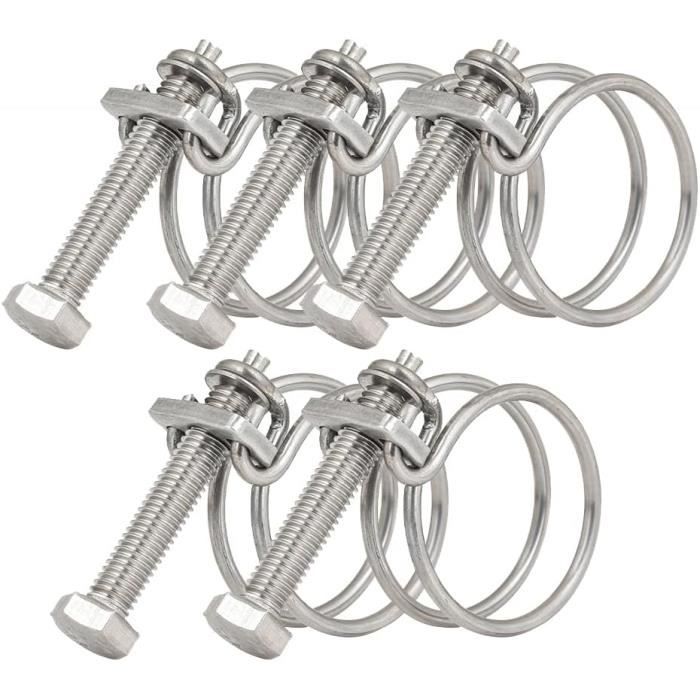 Colliers De Serrage En Acier Inoxydable 304 - Lot De 10 - Diamètre Réglable 21 à 38 Mm - Surface Polie Sans Bavure
