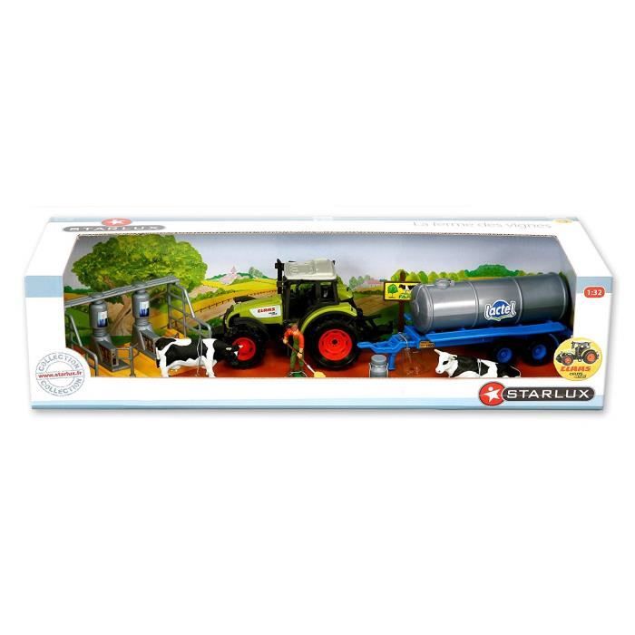 STARLUX COFFRET AGRICULTURE MACFARM - TRACTEUR CLAAS AVEC REMORQUE + FERMIER ET ANIMAUX DE LA FERME - Jeux - Jouets