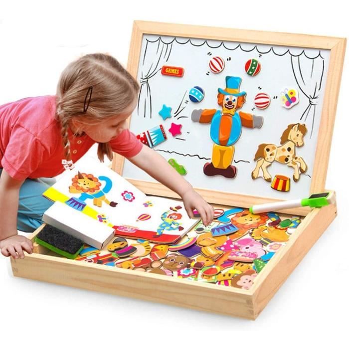Puzzle Magnétique Habillage – Double Face, 32x25x8 Cm – Jeu éducatif Voyage