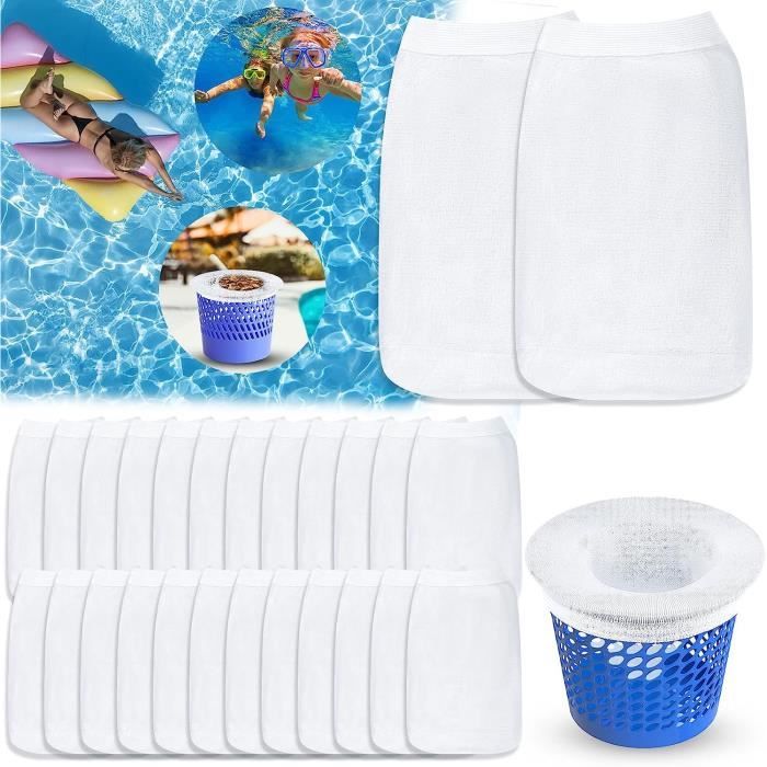 Chaussette Filtration Réutilisable Chaussettes Skimmer YYTECH - Lot De 20, Nylon Réutilisable, Filtration Feuilles Et Débris Piscine Chaussette Piscine