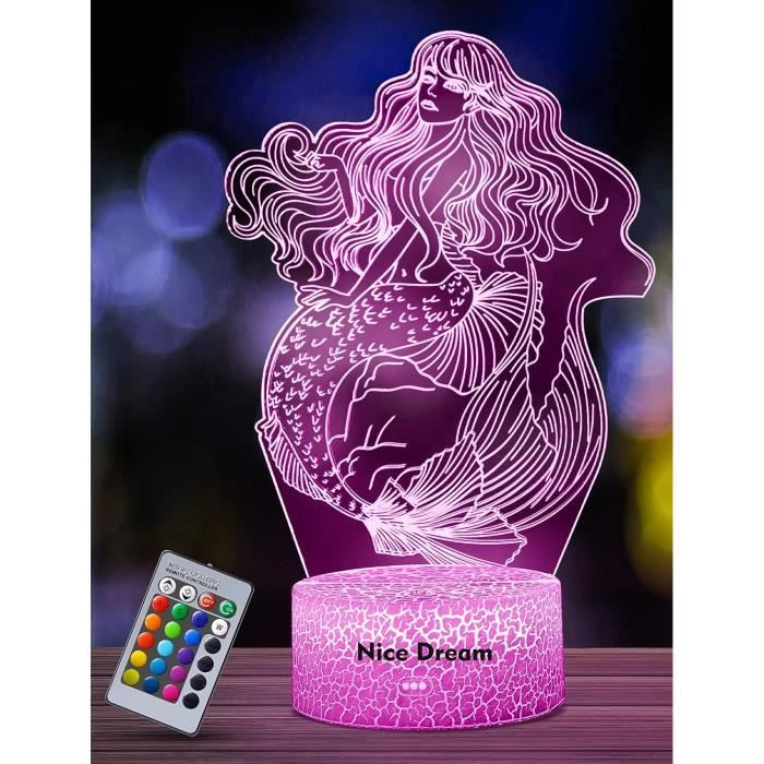 CS COSDDI Veilleuse Sirène DIY – Kit Créatif Avec Accessoires, USB Ou Piles – Cadeau Fille 4-10 Ans