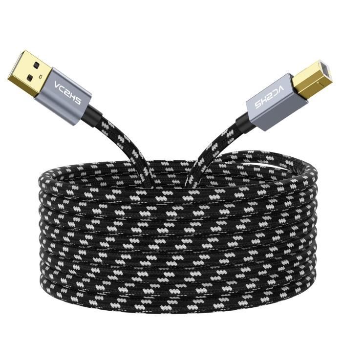 Vczhs Câble D'Imprimante Usb Vers Usb B Compatible Avec Epson Dell
