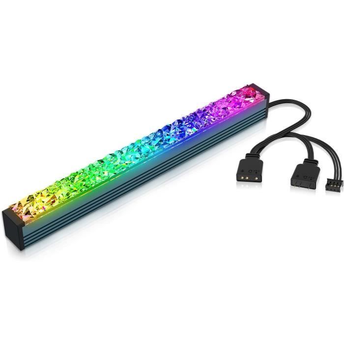 Bande LED RGB Magnétique 40cm Pour PC – 4/5V, 3 Broches ARGB