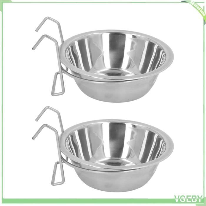Meilleurs prix pour VGEBY Gamelle Suspendue Chien Inox 2pcs Grande Capacité Facile à Nettoyer Bol à Eau pour Chien dans Cage