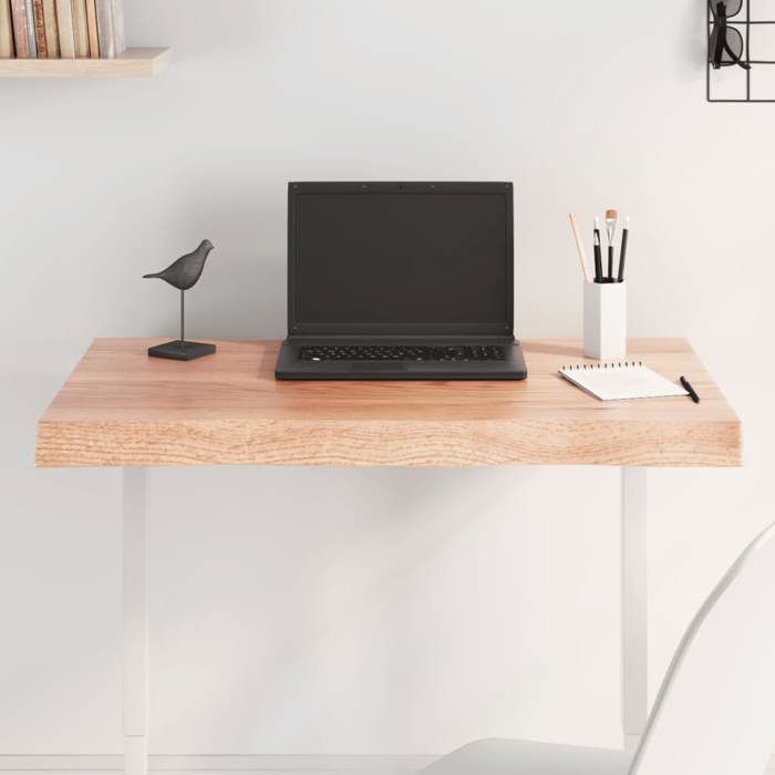 Dessus De Table Chêne Massif VidaXL 140x60cm - Bord Vif Non Traité | Plateau Remplacement DIY