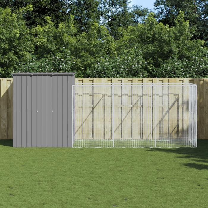 Niche Pour Chien Avec Cour vidaXL - Acier Galvanisé - vue 3
