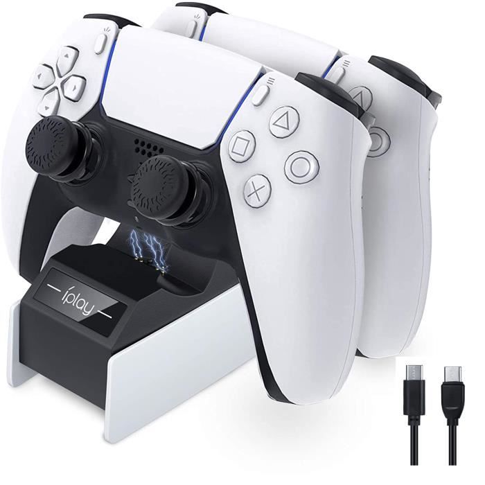 Chargeur PS5, YOUKUKE Charge Rapide Double USB Chargeur de contrôleur Dock Station pour