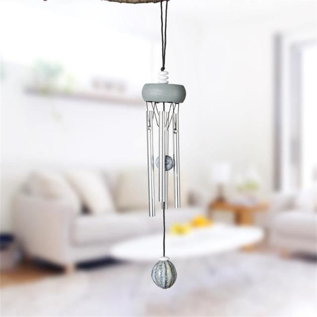 Carillon à Vent GNAUMORE - 12 Tubes Aluminium, Planche Pin Massif, 58 Cm, Design Spirale Pour Jardin Ou Décoration Intérieure