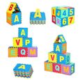 COSTWAY Puzzle Tapis de Jeu en Mousse EVA 72 Pièces avec Alphabets & Chiffres Détachables 31,5 x 31,5 x 1 CM pour Enfants-1