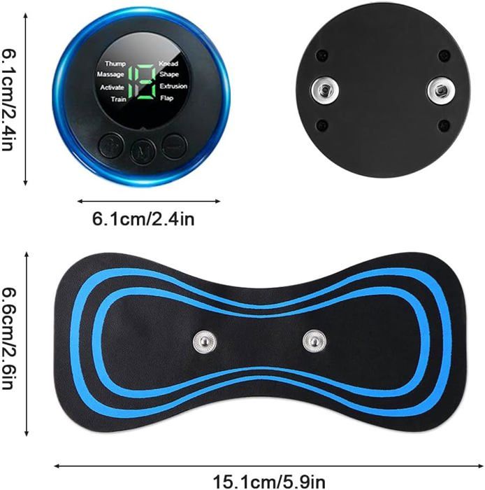 Mini Masseur Cervical EMS Portable - Pour Cou, Dos, épaules, Rechargeable USB
