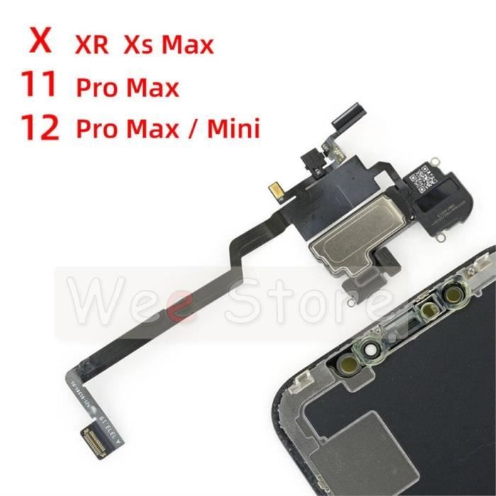 Pour iPhone 11 Pro-Haut-parleur d'origine pour iPhone X, XS, 11, 12 Pro  Max, capteur de proximité en poly, éc