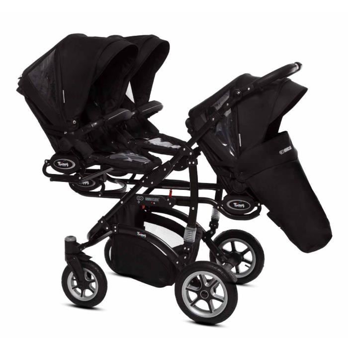 Poussette triple avec cosy hot sale
