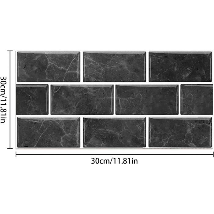 Stickers Autocollants Pour Carrelage Sol 30x30cm - Design Grey Black, Imperméable, Lavable, Pour Salle De Bain Et Cuisine - 9