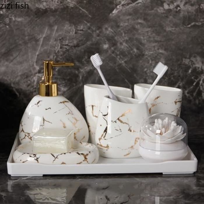 Lot 7 Accessoires Salle De Bain Art Déco – Métal Argenté – Vintage – Occasion