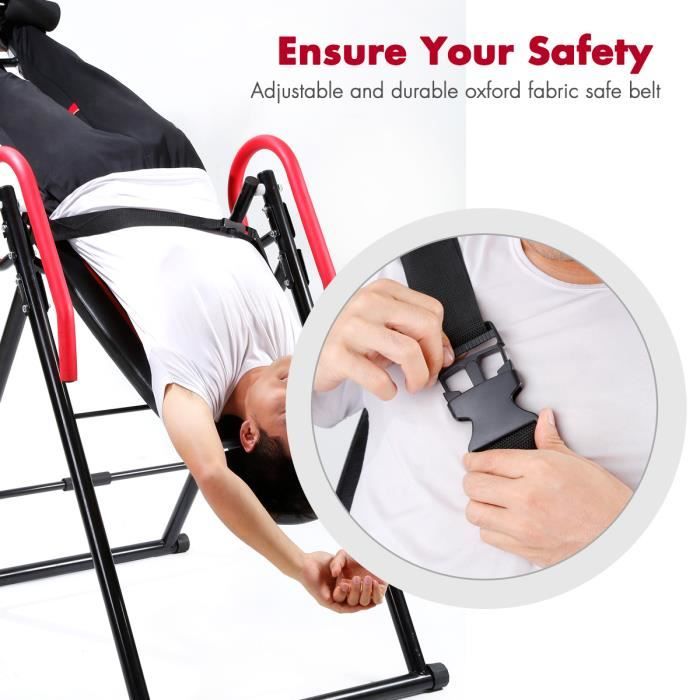 Kuokel Inversion Table KUOKEL YS-A10 Table D'inversion Pliable Musculation Avec Embase De ...