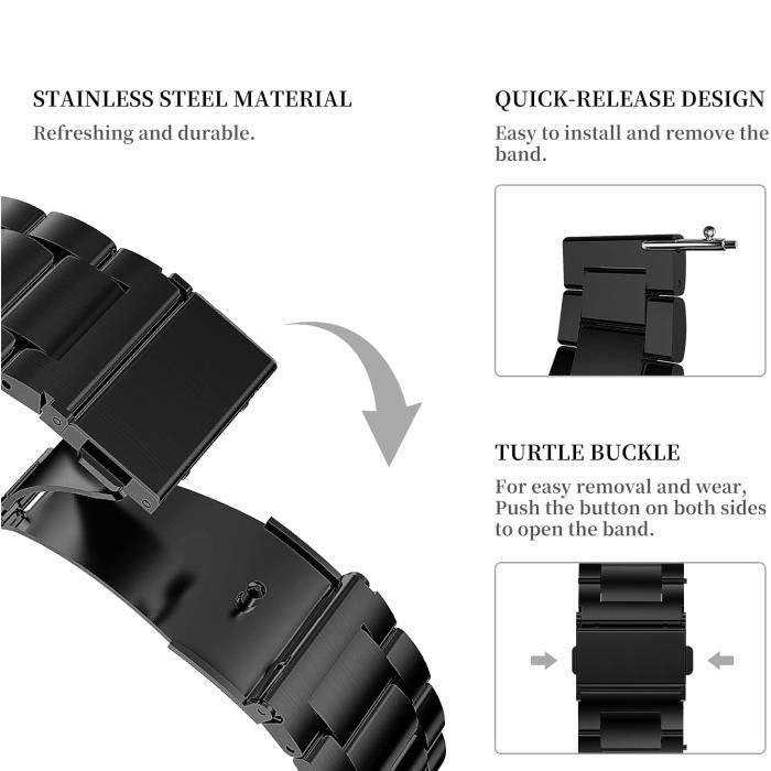 Compatible pour Samsung Galaxy Watch 3 45mm 46mm 22mm bracelet de montre Acier Inoxy Metal pour Samsung Gear S3 Frontier Classic Cdiscount Telephonie