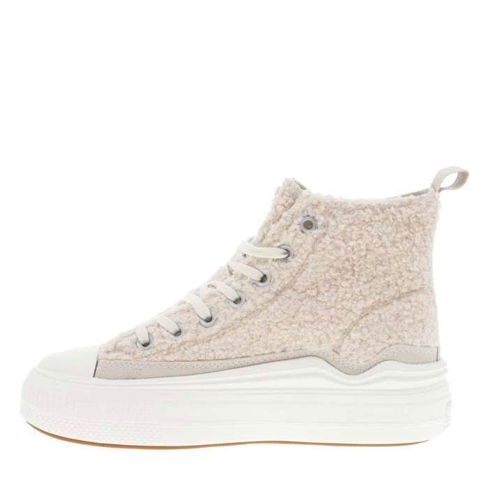 A Compense Baskets montantes talon compensé Beige - Cdiscount Chaussures